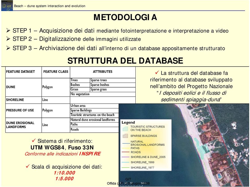 struttura del database fa riferimento al database sviluppato nell ambito del Progetto Nazionale I depositi eolici e il flusso di