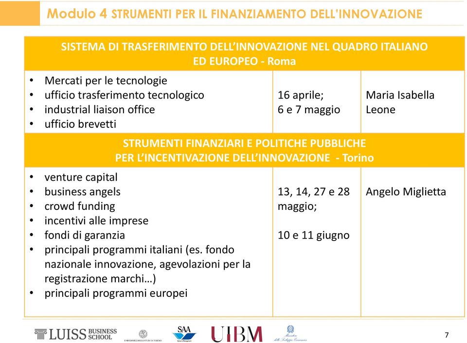 Torino venture capital business angels crowd funding incentivi alle imprese fondi di garanzia principali programmi italiani (es.
