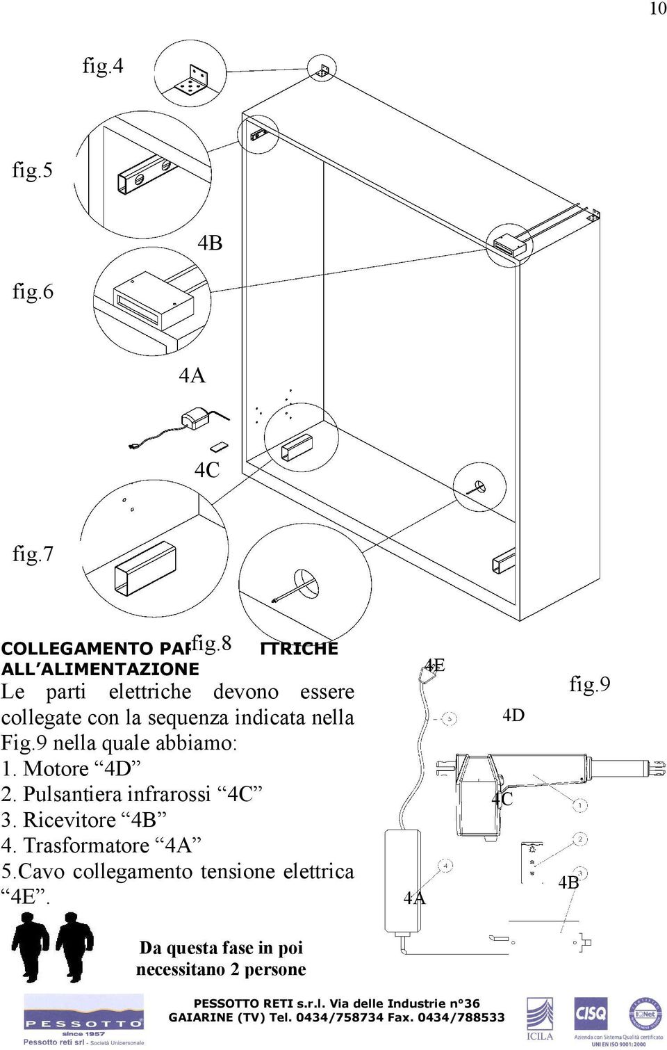 con la sequenza indicata nella Fig.9 nella quale abbiamo: 1. Motore 4D 2.