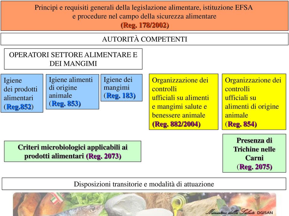 853) Igiene dei mangimi (Reg. 183) Organizzazione dei controlli ufficiali su alimenti e mangimi salute e benessere animale (Reg.