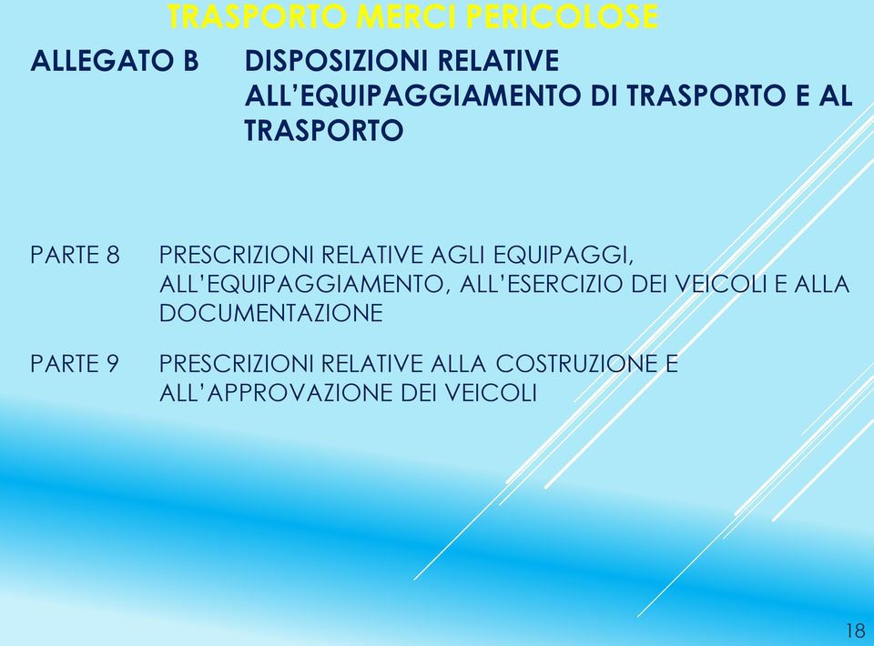 RELATIVE AGLI EQUIPAGGI, ALL EQUIPAGGIAMENTO, ALL ESERCIZIO DEI VEICOLI E