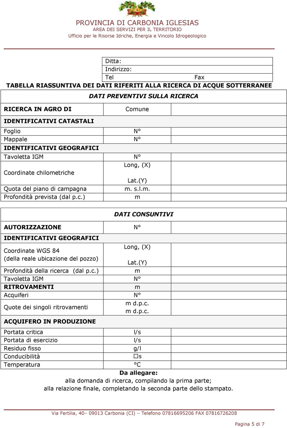 (Y) Profondità della rice