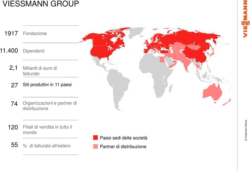 in 11 paesi 74 Organizzazioni e partner di distribuzione 120 55