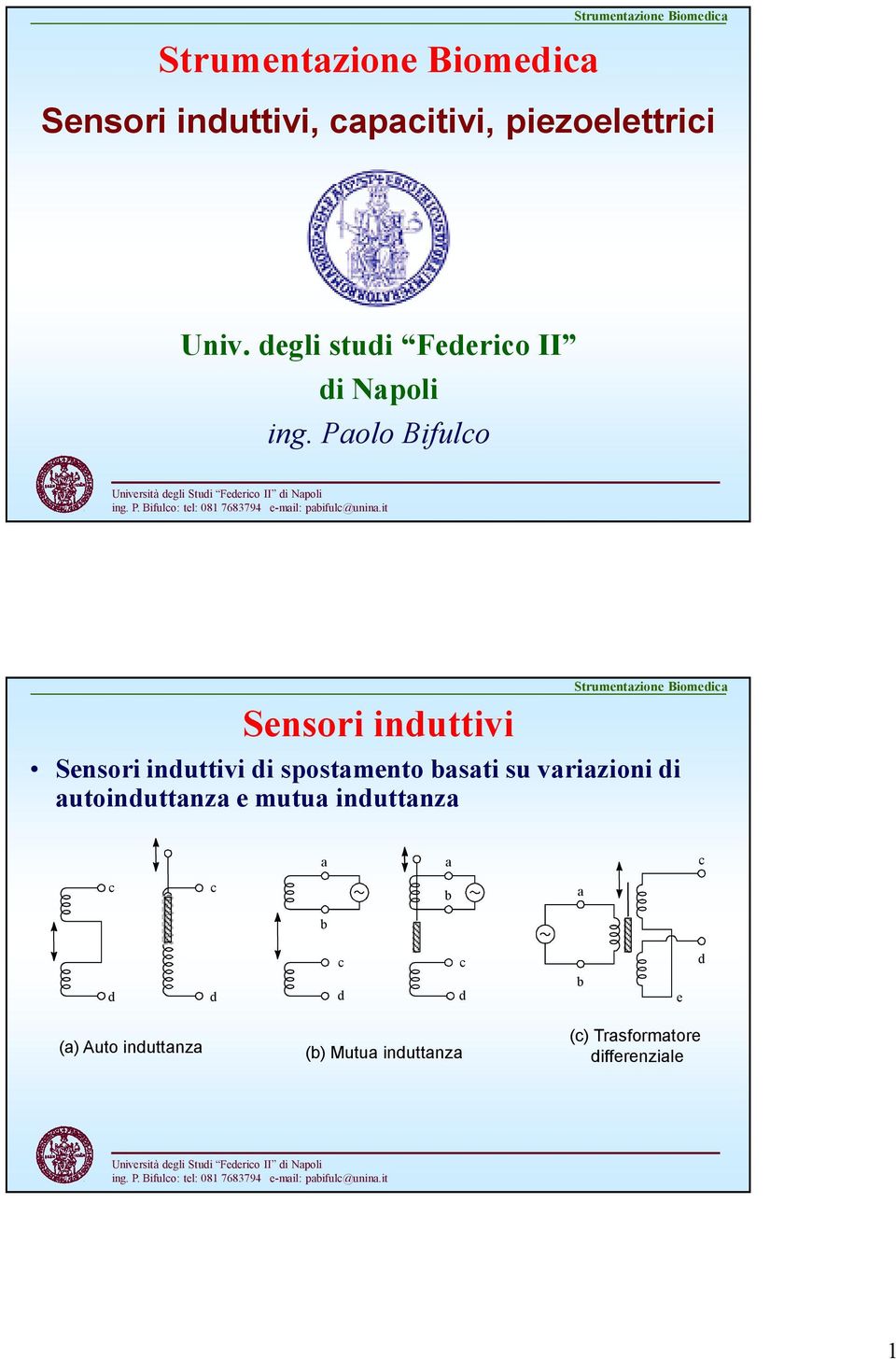 Paolo Bifulco Sensori induttivi Sensori induttivi di spostamento basati su