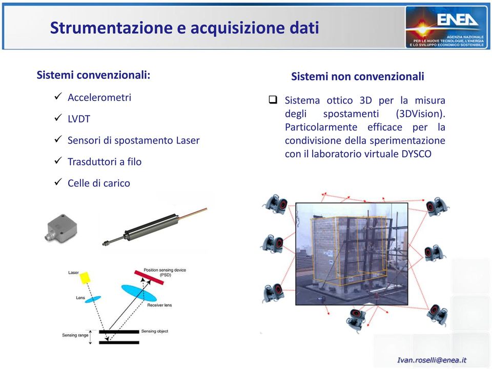 ottico 3D per la misura degli spostamenti (3DVision).