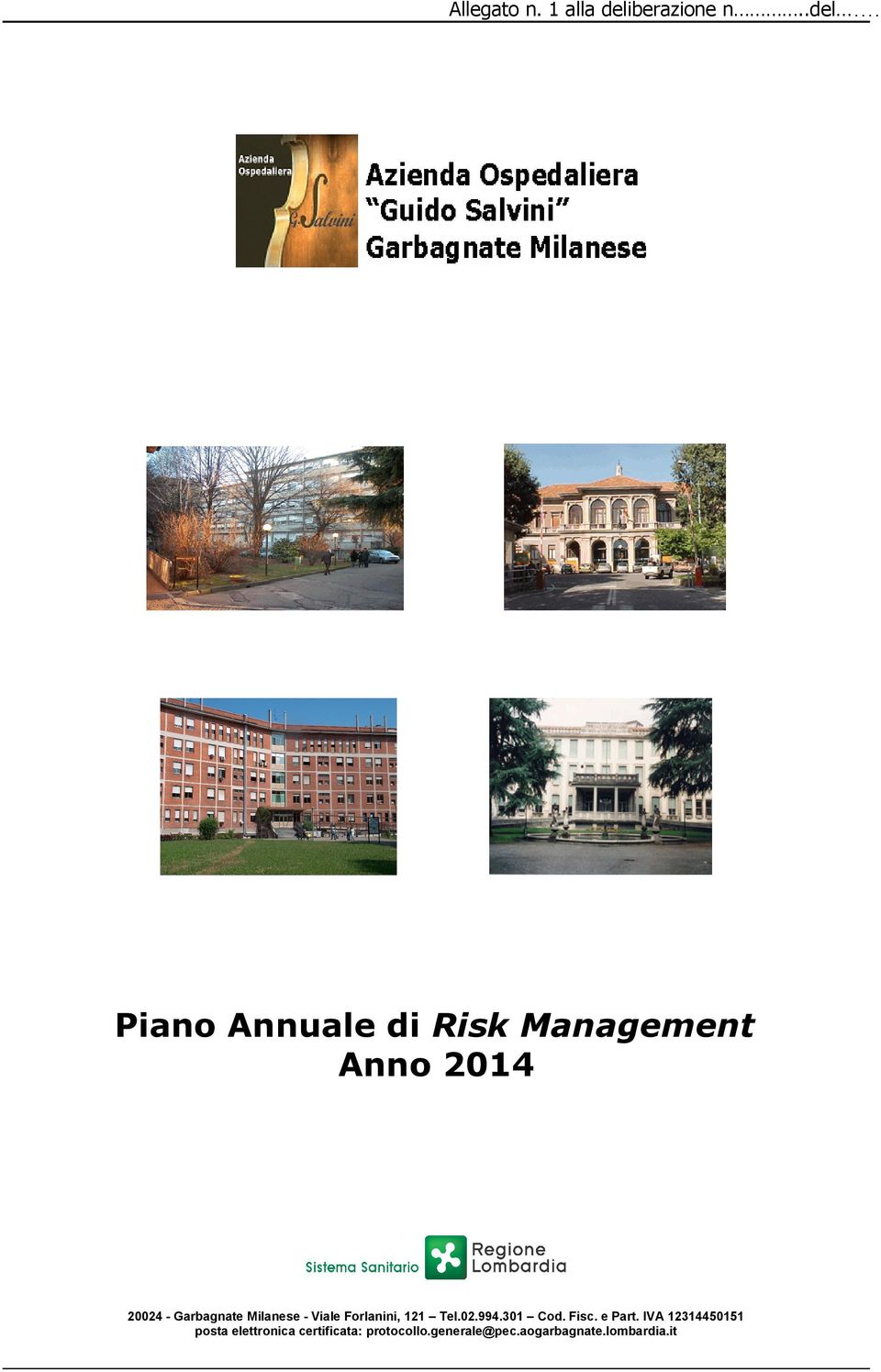 Piano Annuale di Risk Management Anno 2014 20024 - Garbagnate
