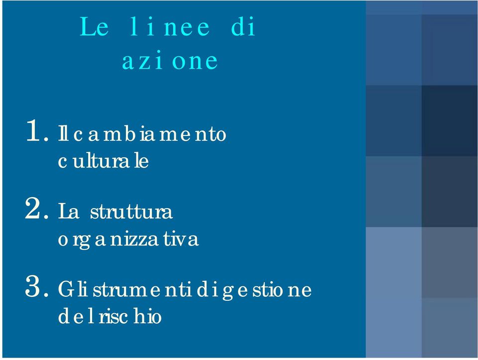 La struttura organizzativa 3.