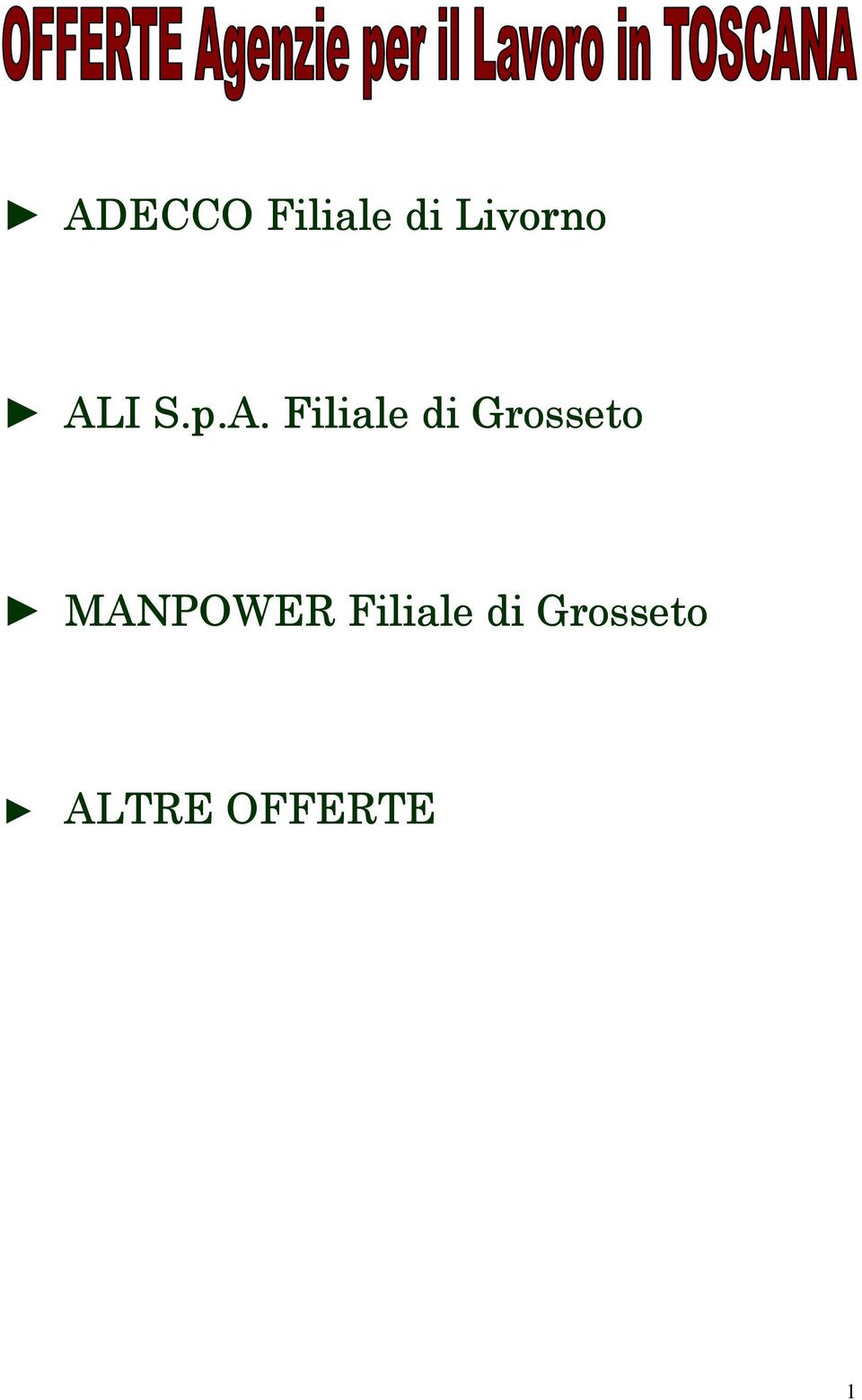 Grosseto MANPOWER Filiale