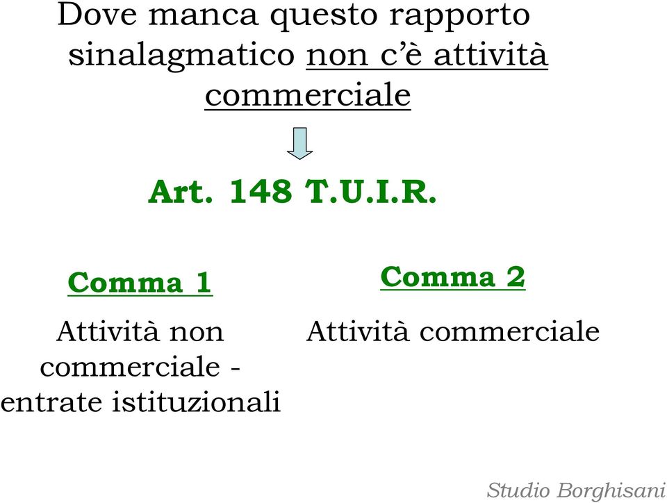 R. Comma 1 Attività non commerciale -