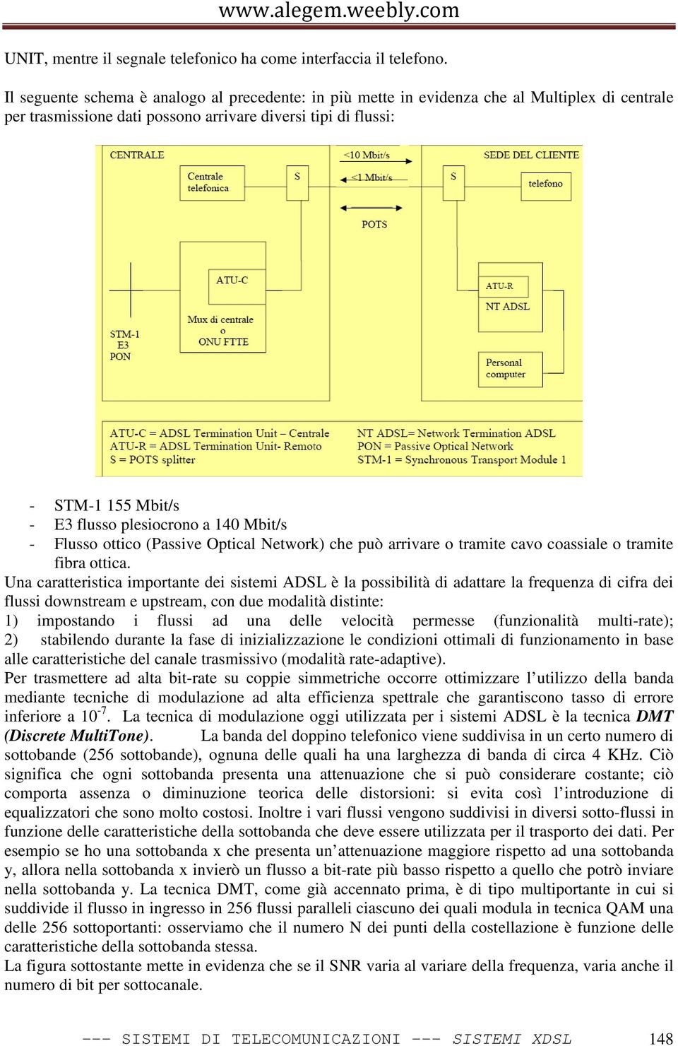 plesiocrono a 140 Mbit/s - Flusso ottico (Passive Optical Network) che può arrivare o tramite cavo coassiale o tramite fibra ottica.