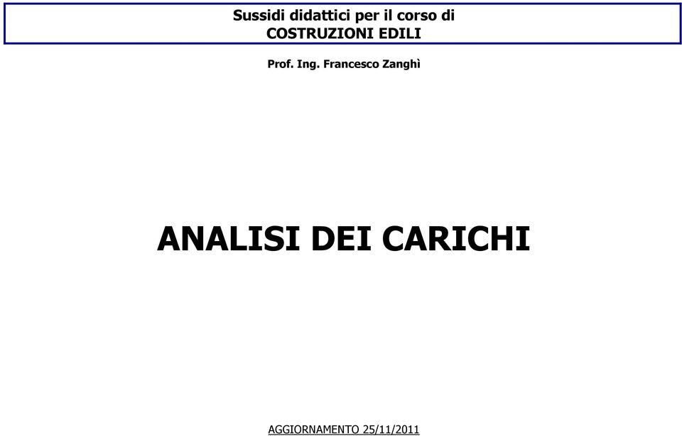 Francesco Zanghì ANALISI DEI