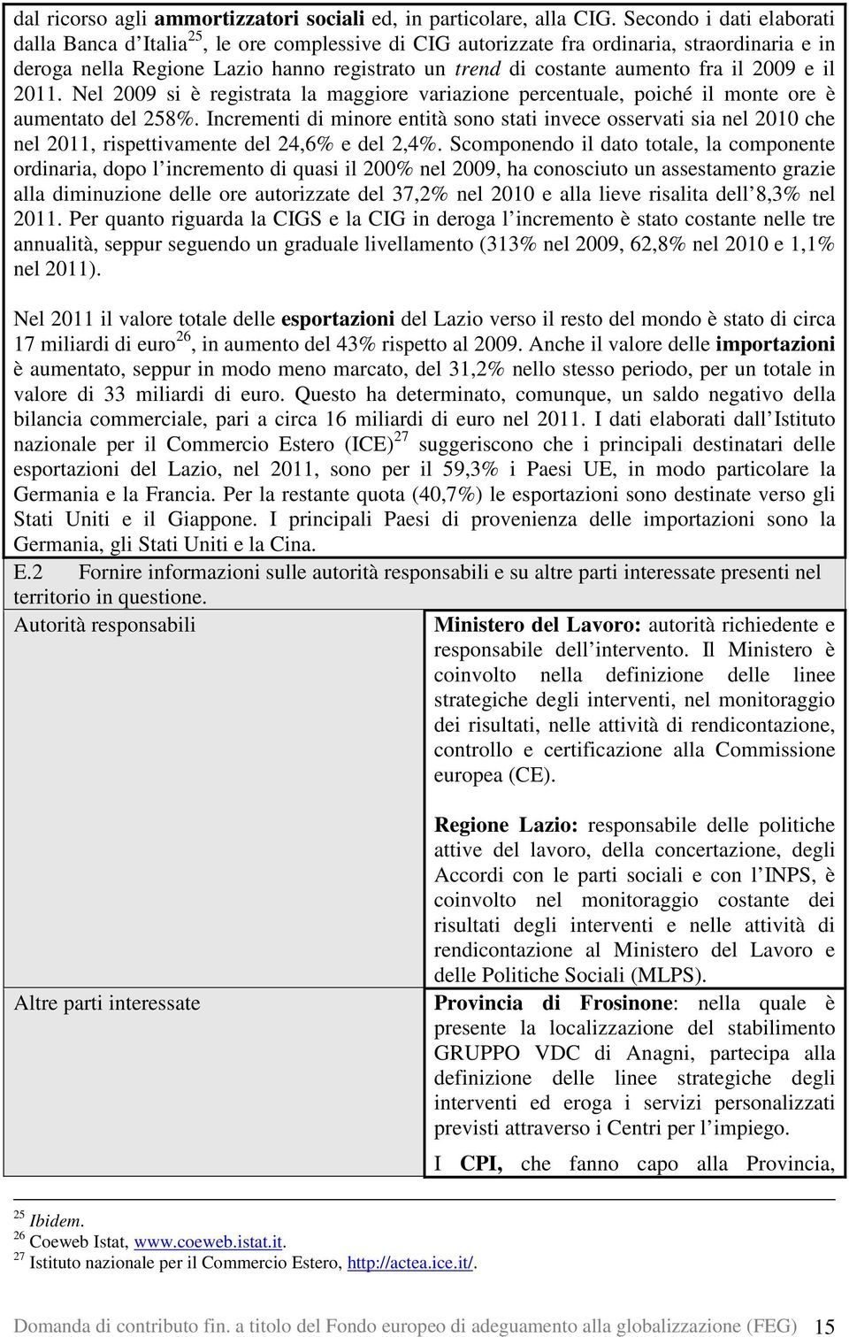 il 2009 e il 2011. Nel 2009 si è registrata la maggiore variazione percentuale, poiché il monte ore è aumentato del 258%.