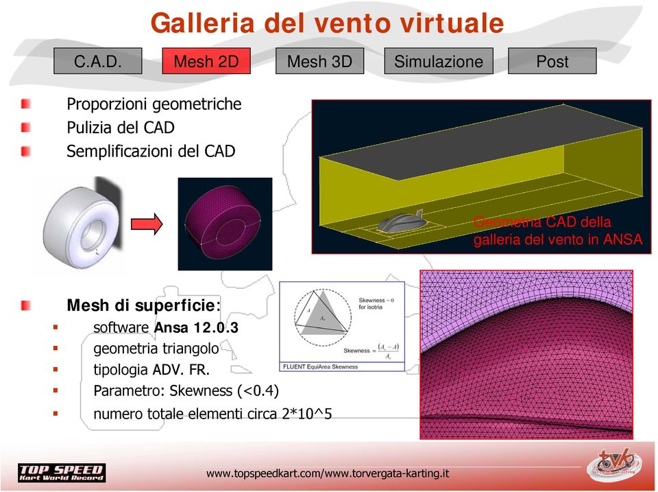 Pulizia del CAD Semplificazioni del CAD Geometria CAD della galleria del vento in ANSA