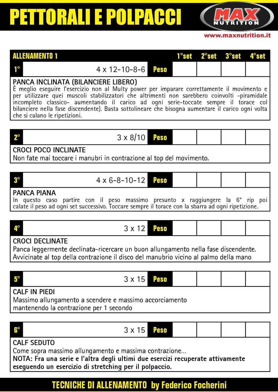 bilanciere nella fase discendente). Basta sottolineare che bisogna aumentare il carico ogni volta che si calano le ripetizioni.