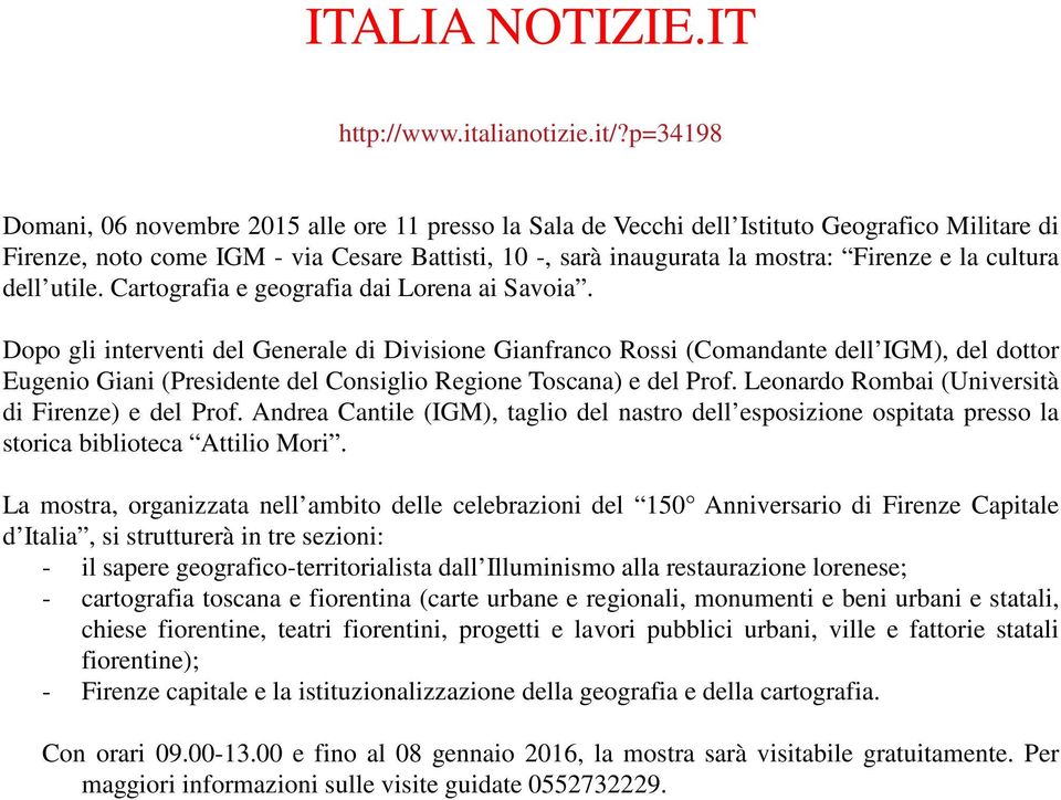 cultura dell utile. Cartografia e geografia dai Lorena ai Savoia.