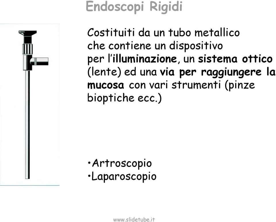 ottico (lente) ed una via per raggiungere la mucosa con