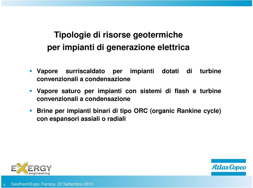 saturo per impianti con sistemi di flash e turbine convenzionali a condensazione