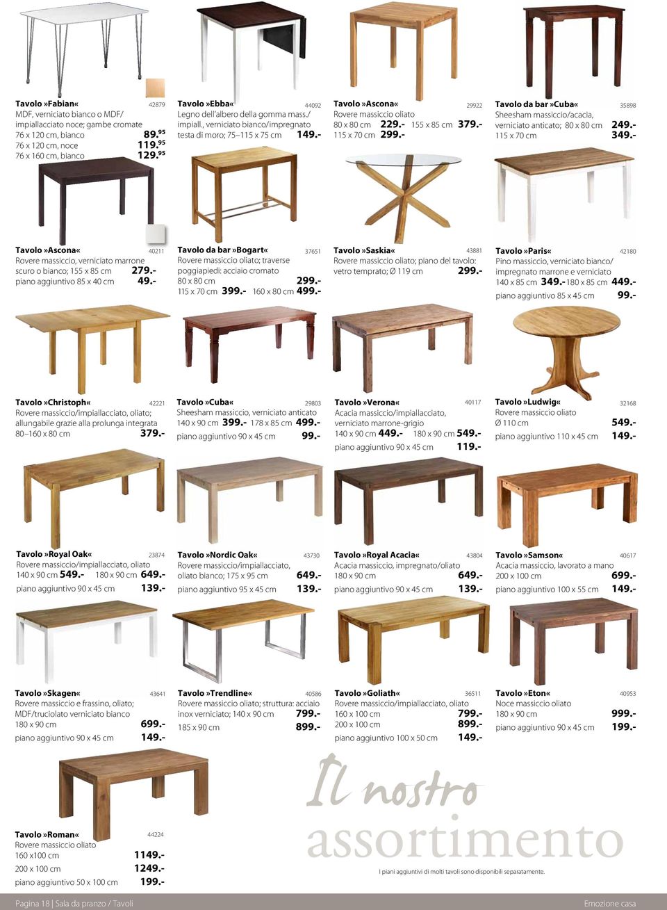 - 155 x 85 cm 379.- 115 x 70 cm 299.- Tavolo da bar»cuba«35898 Sheesham massiccio/acacia, verniciato anticato; 80 x 80 cm 249.- 115 x 70 cm 349.