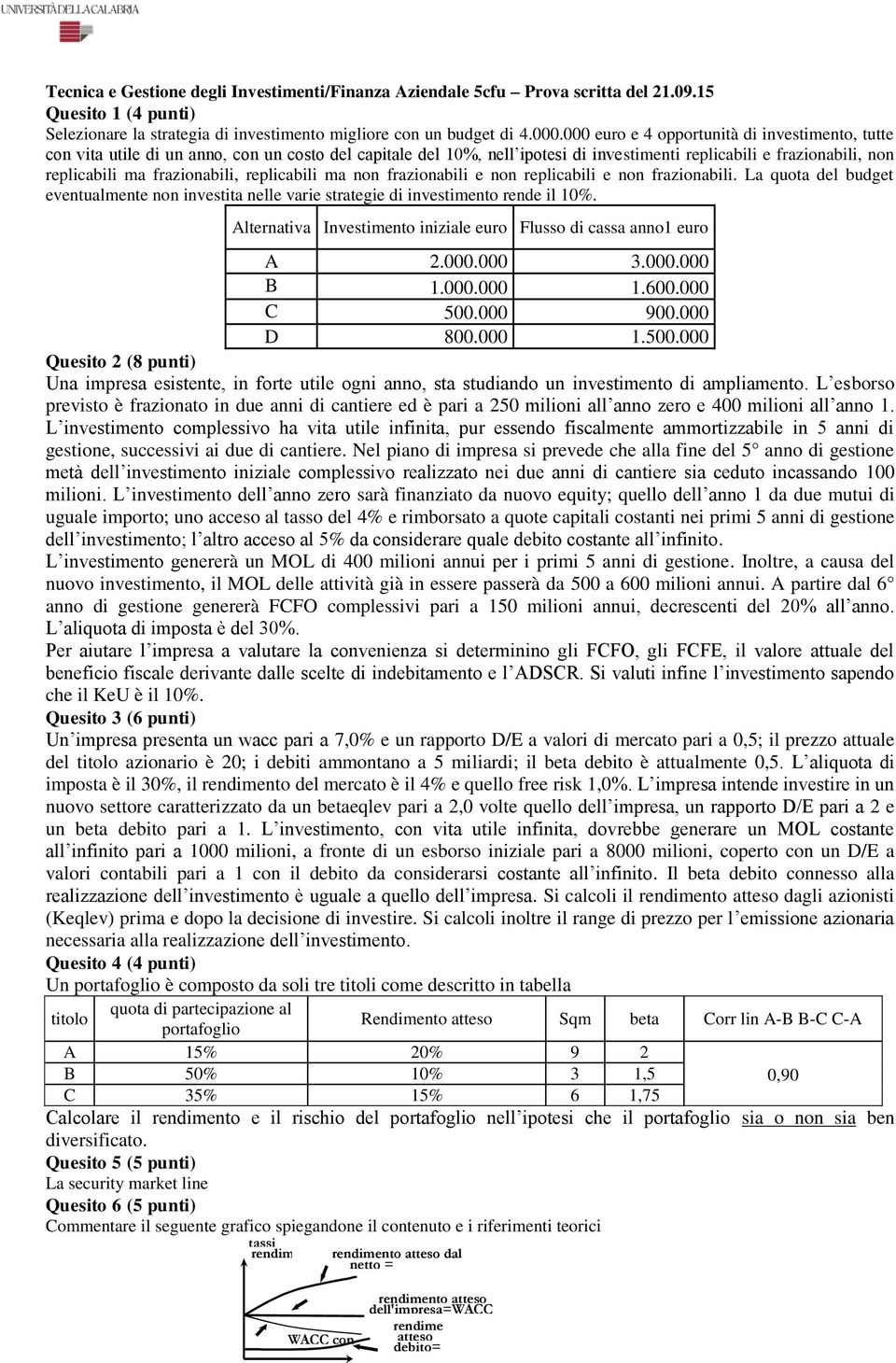 replicabili ma non frazionabili e non replicabili e non frazionabili. La quota del budget eventualmente non investita nelle varie strategie di investimento rende il 10%.