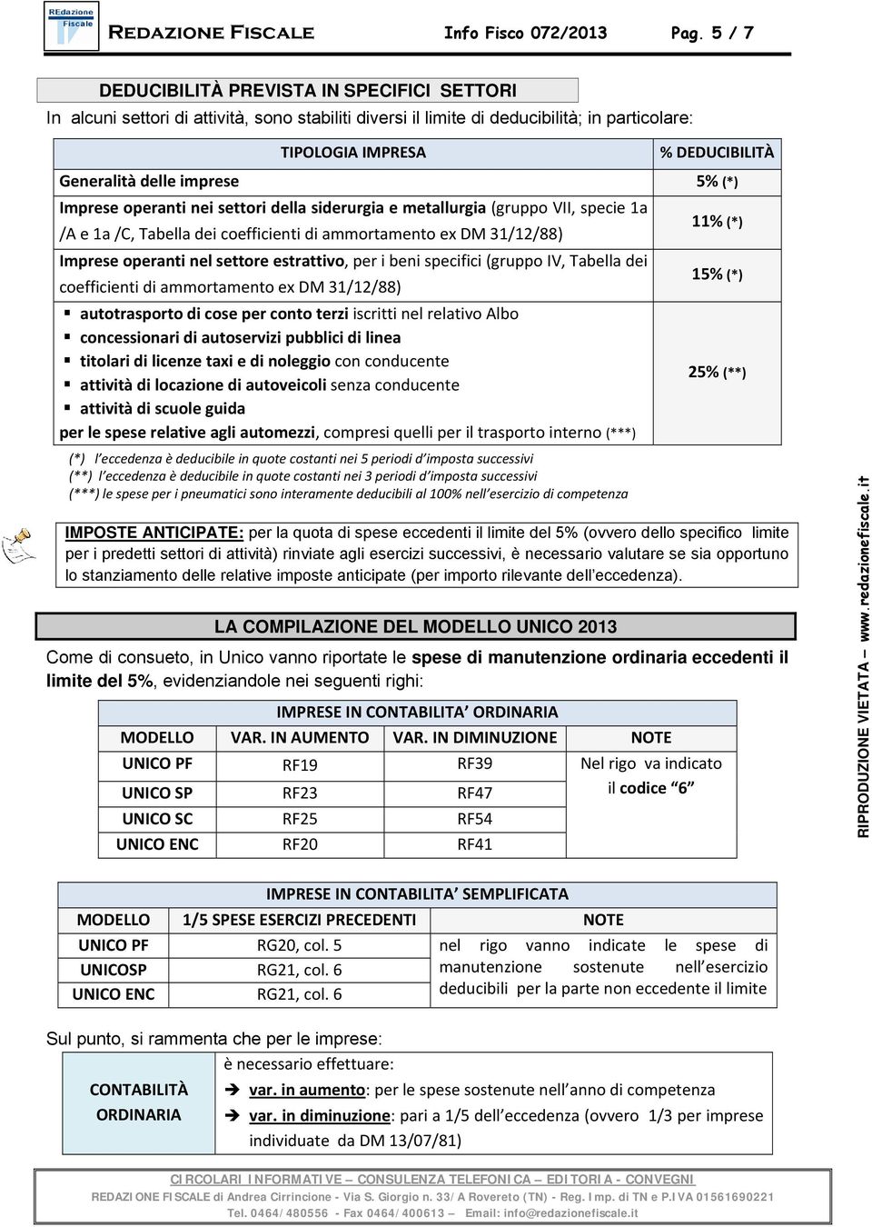 imprese 5% (*) Imprese operanti nei settori della siderurgia e metallurgia (gruppo VII, specie 1a /A e 1a /C, Tabella dei coefficienti di ammortamento ex DM 31/12/88) Imprese operanti nel settore