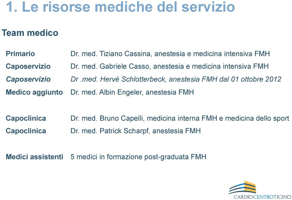 med. Albin Engeler, anestesia FMH Capoclinica Dr. med.