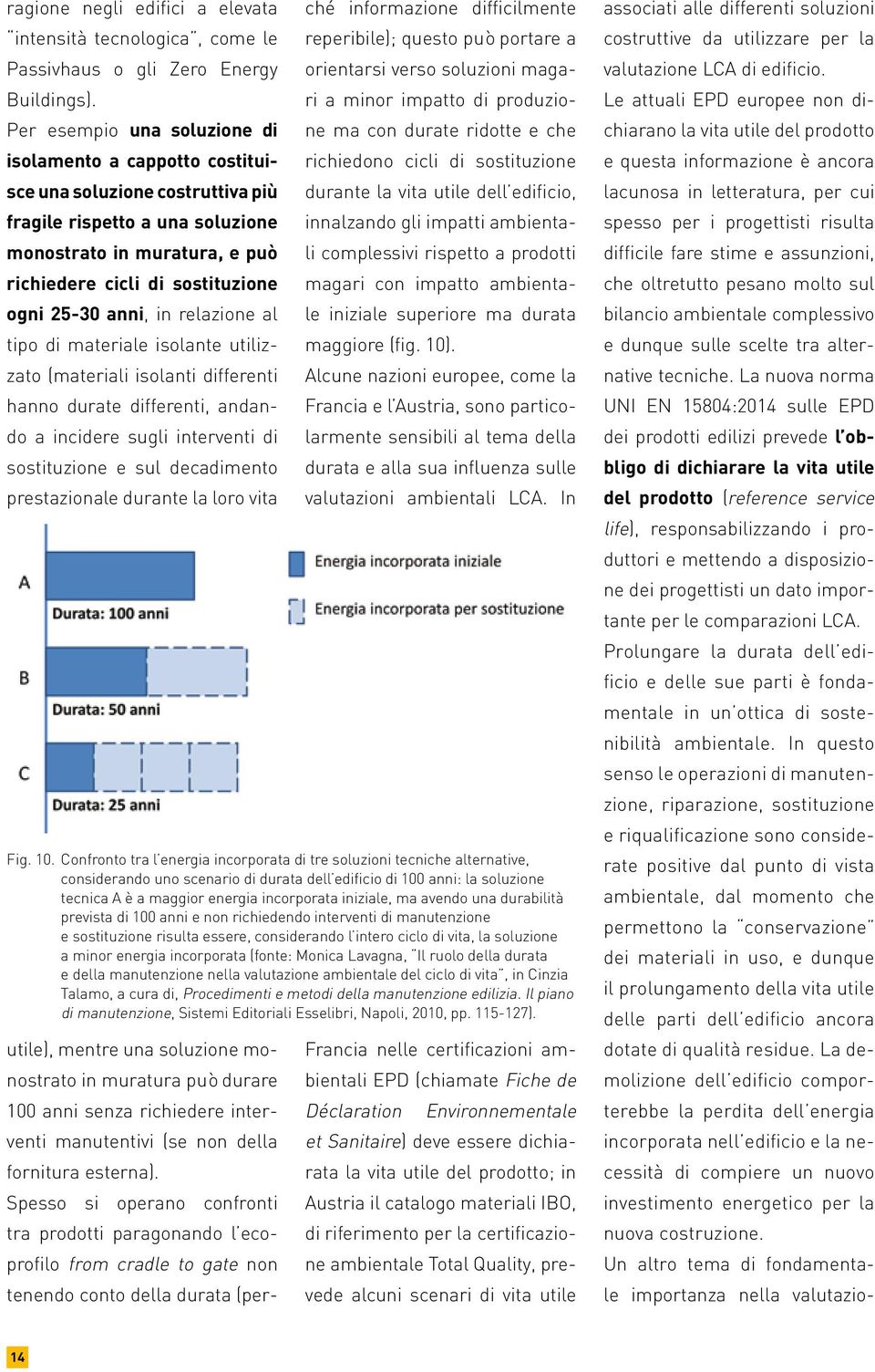 anni, in relazione al tipo di materiale isolante utilizzato (materiali isolanti differenti hanno durate differenti, andando a incidere sugli interventi di sostituzione e sul decadimento prestazionale