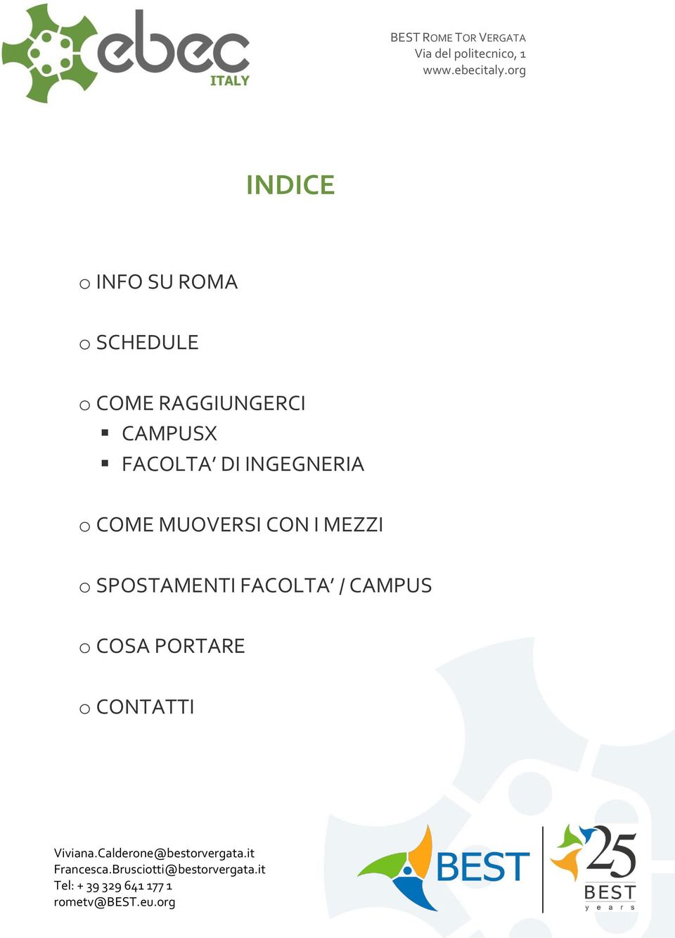 INGEGNERIA o COME MUOVERSI CON I MEZZI o