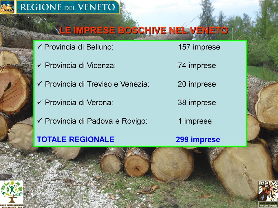 Provincia di Verona: Provincia di Padova e Rovigo: TOTALE