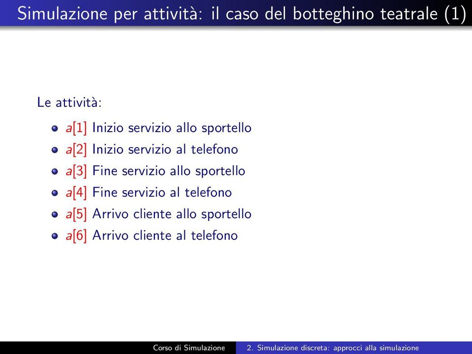 al telefono a[3] Fine servizio allo sportello a[4] Fine servizio al