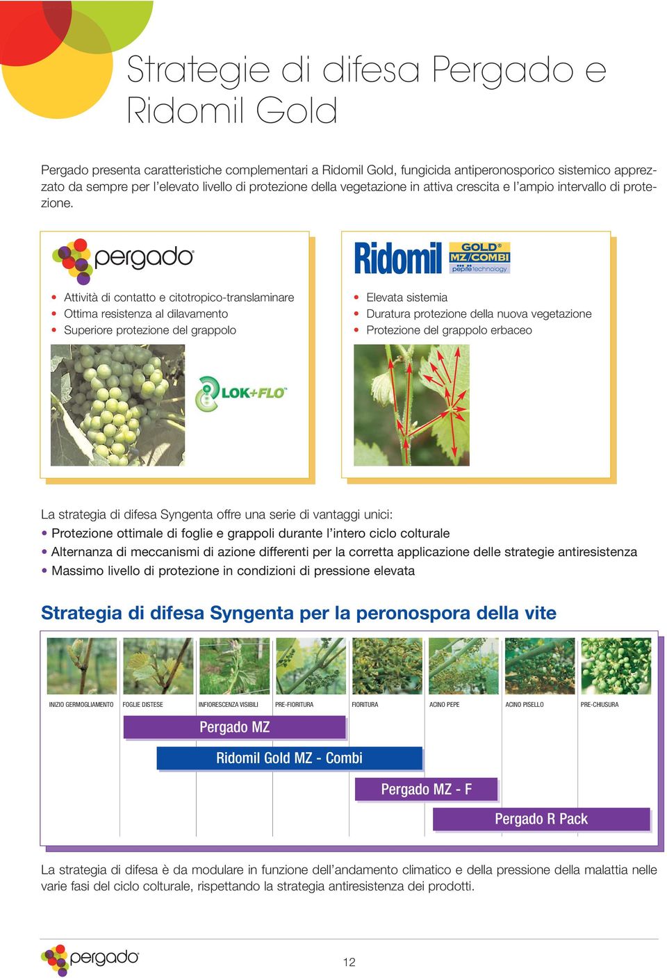 Attività di contatto e citotropico-translaminare Ottima resistenza al dilavamento Superiore protezione del grappolo Elevata sistemia Duratura protezione della nuova vegetazione Protezione del