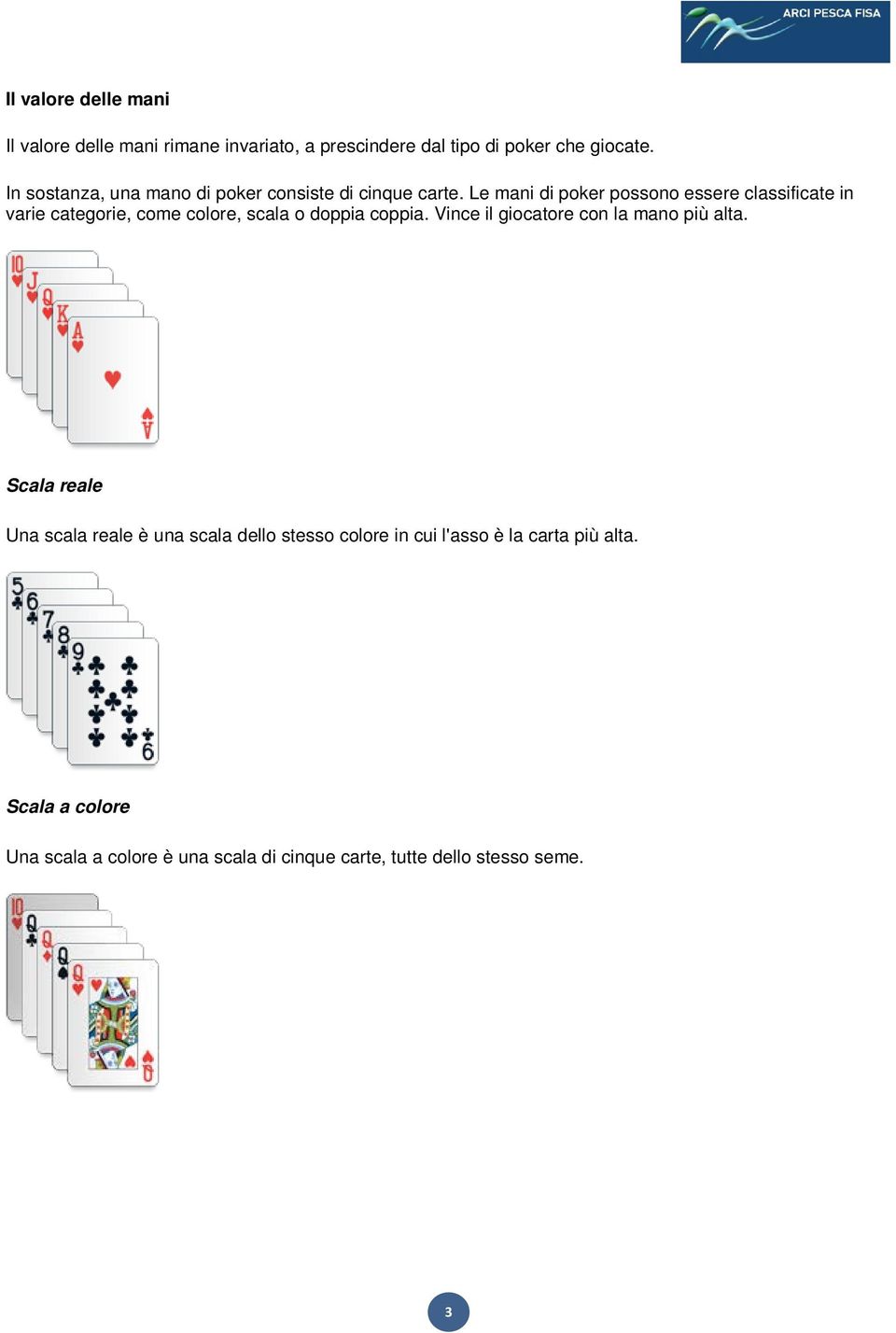 Le mani di poker possono essere classificate in varie categorie, come colore, scala o doppia coppia.