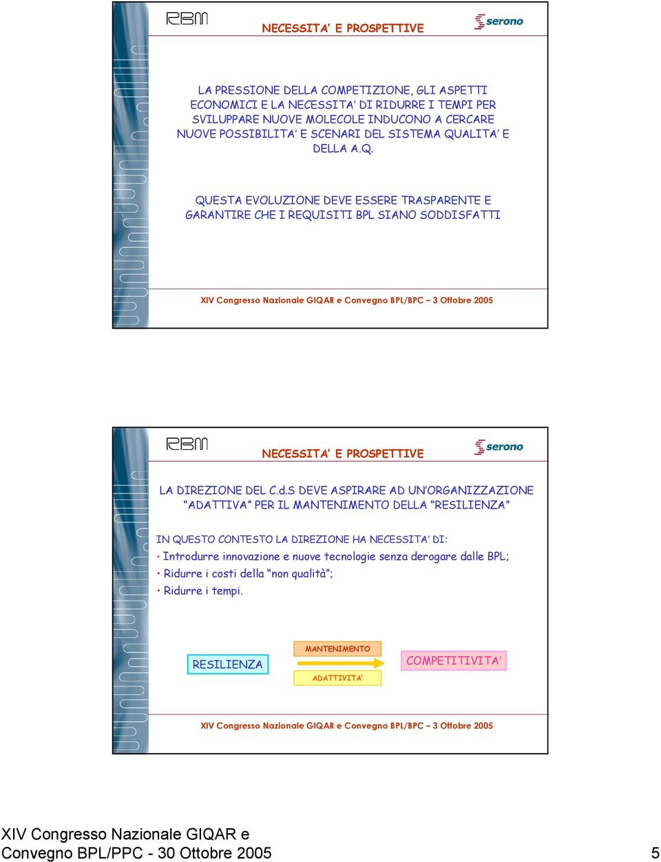 d.S DEVE ASPIRARE AD UN ORGANIZZAZIONE ADATTIVA PER IL MANTENIMENTO DELLA RESILIENZA IN QUESTO CONTESTO LA DIREZIONE HA NECESSITA DI: Introdurre innovazione e nuove