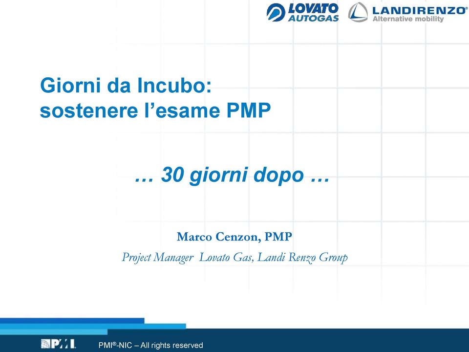 Marco Cenzon, PMP Project