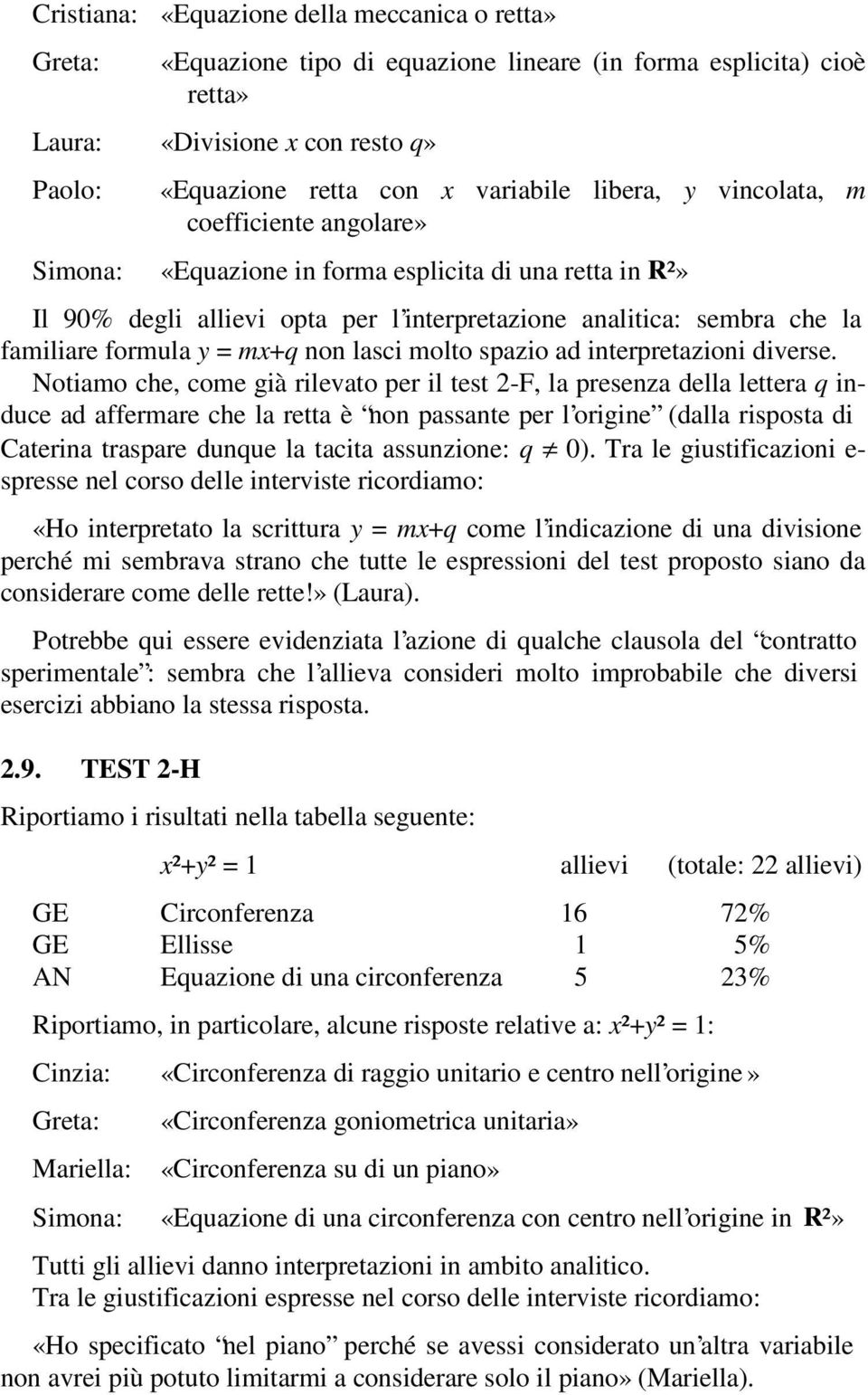 = mx+q non lasci molto spazio ad interpretazioni diverse.