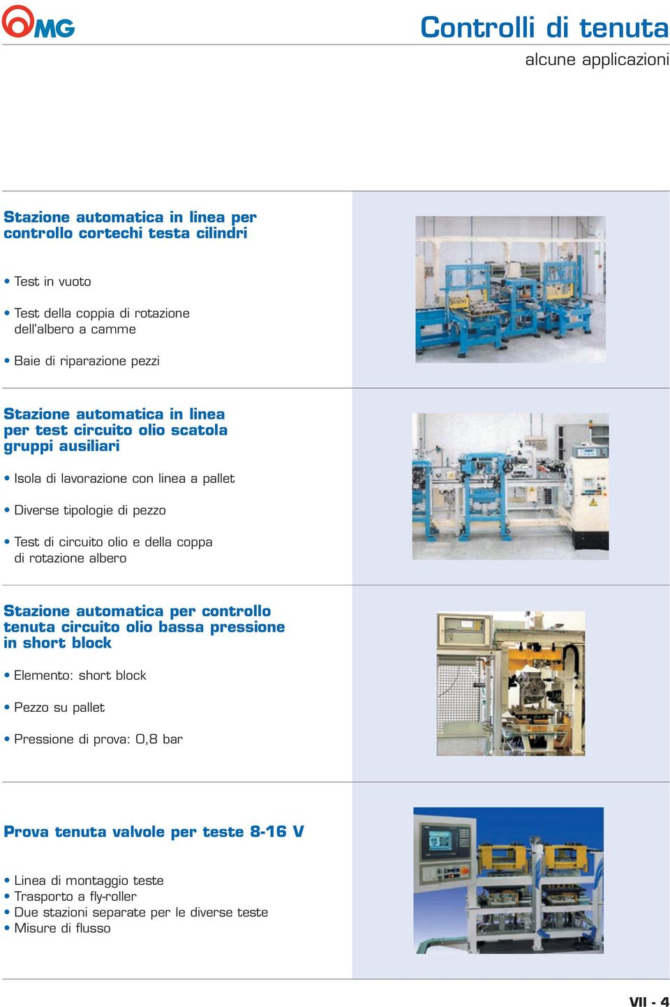 e della coppa di rotazione albero Stazione automatica per controllo tenuta circuito olio bassa pressione in short block Elemento: short block Pezzo su pallet