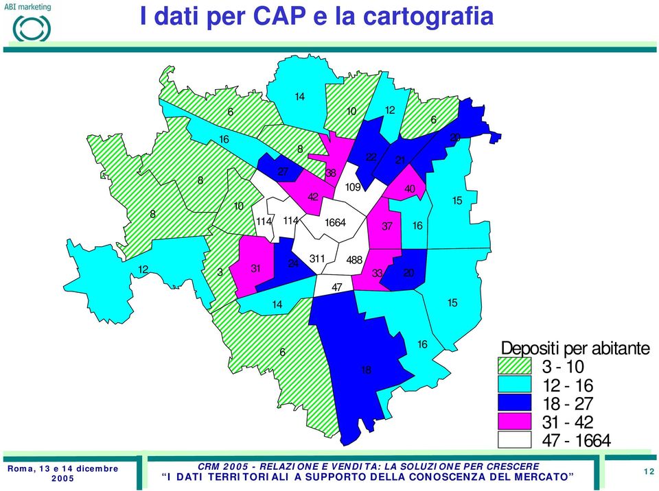 47 33 15 6 18 16 Depositi per abitante 3-1 12-16 18-27 31-42