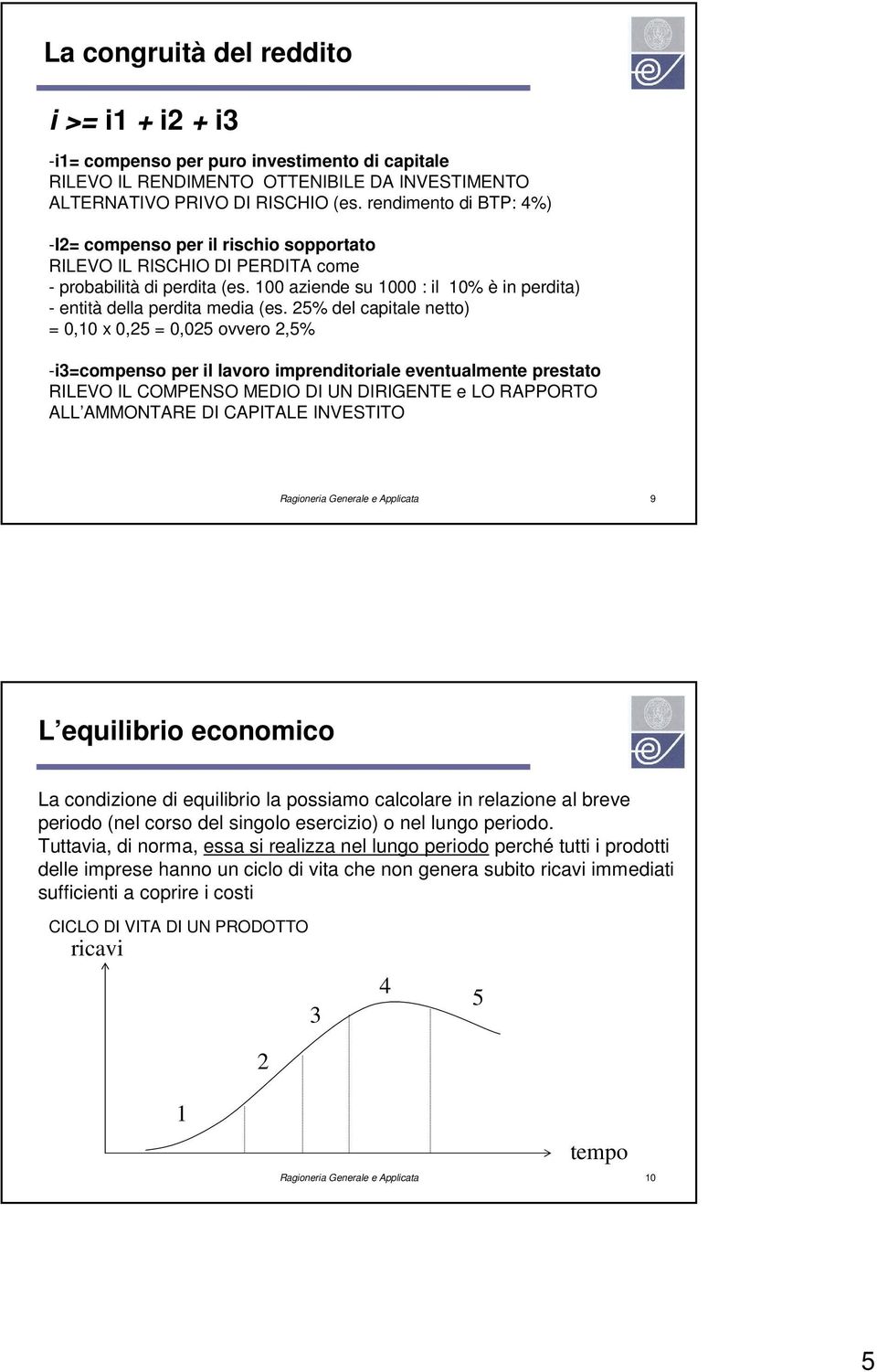 100 aziende su 1000 : il 10% è in perdita) - entità della perdita media (es.