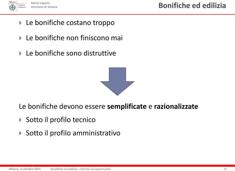 distruttive Le bonifiche devono essere semplificate e