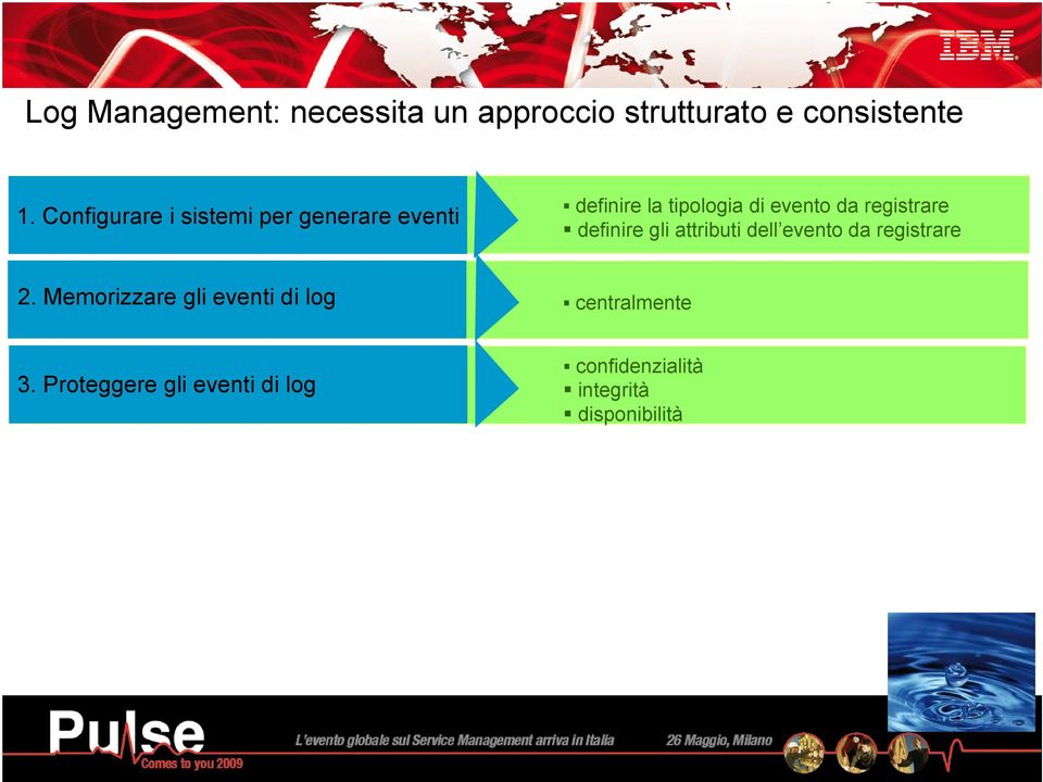 registrare definire gli attributi dell evento da registrare 2.