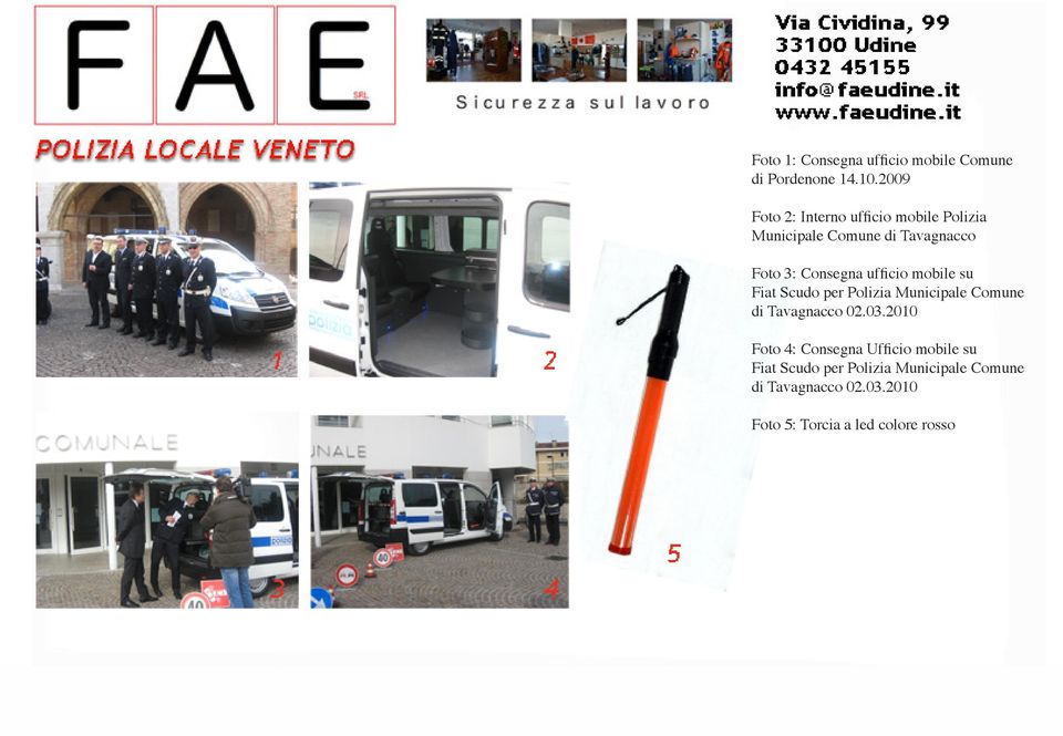 ufficio mobile su Fiat Scudo per Polizia Municipale Comune di Tavagnacco 02.03.