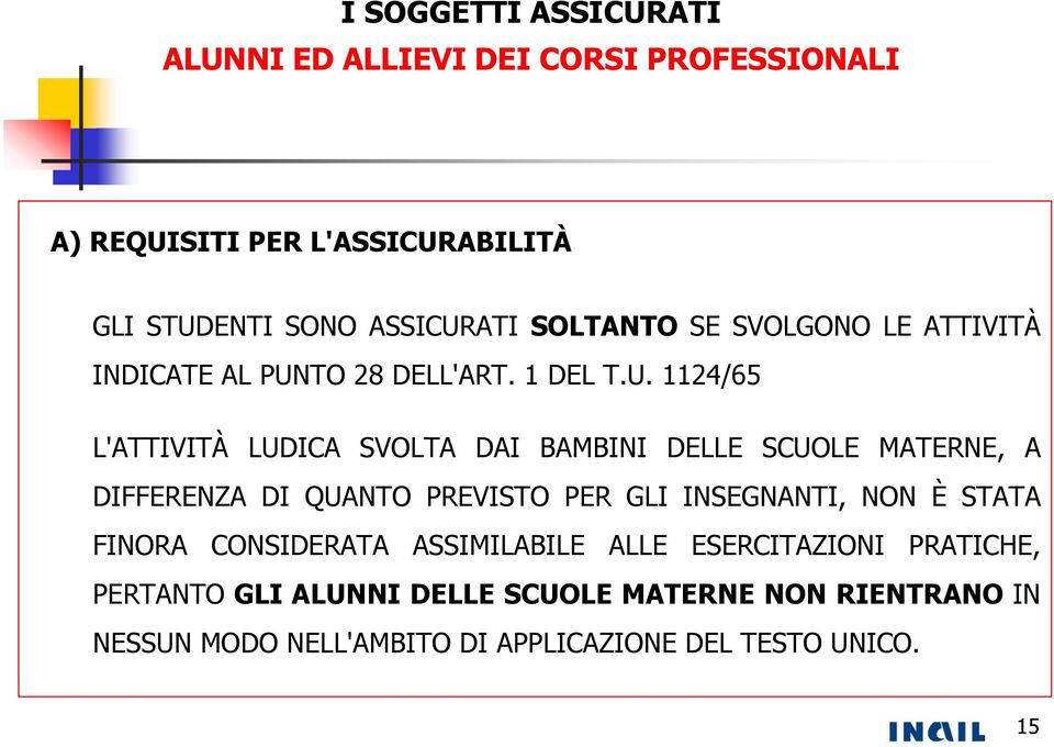 TO 28 DELL'ART. 1 DEL T.U.