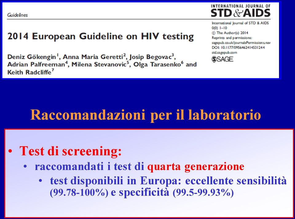 generazione test disponibili in Europa: