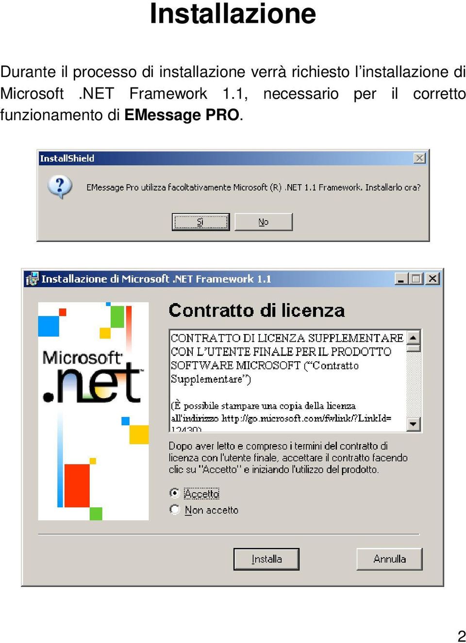 installazione di Microsoft.NET Framework 1.