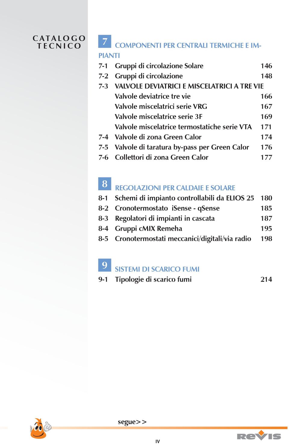 taratura by-pass per Green Calor 176 7-6 Collettori di zona Green Calor 177 8 REGOLAZIONI PER CALDAIE E SOLARE 8-1 Schemi di impianto controllabili da ELIOS 25 180 8-2 Cronotermostato isense -