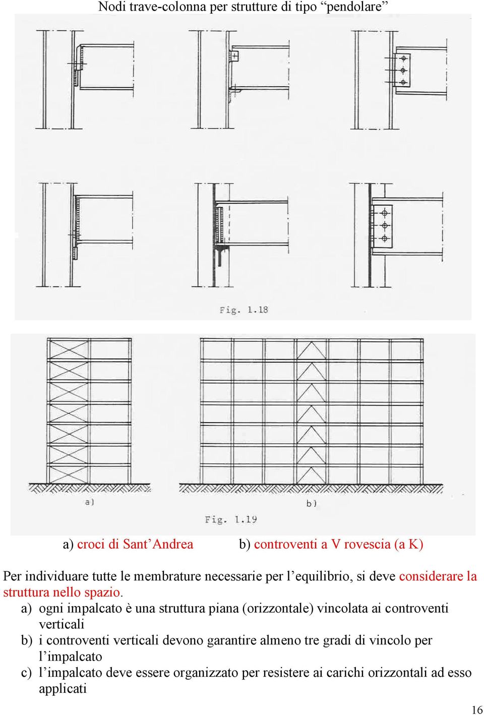 a) ogni impalcato è una struttura piana (orizzontale) vincolata ai controventi verticali b) i controventi verticali devono