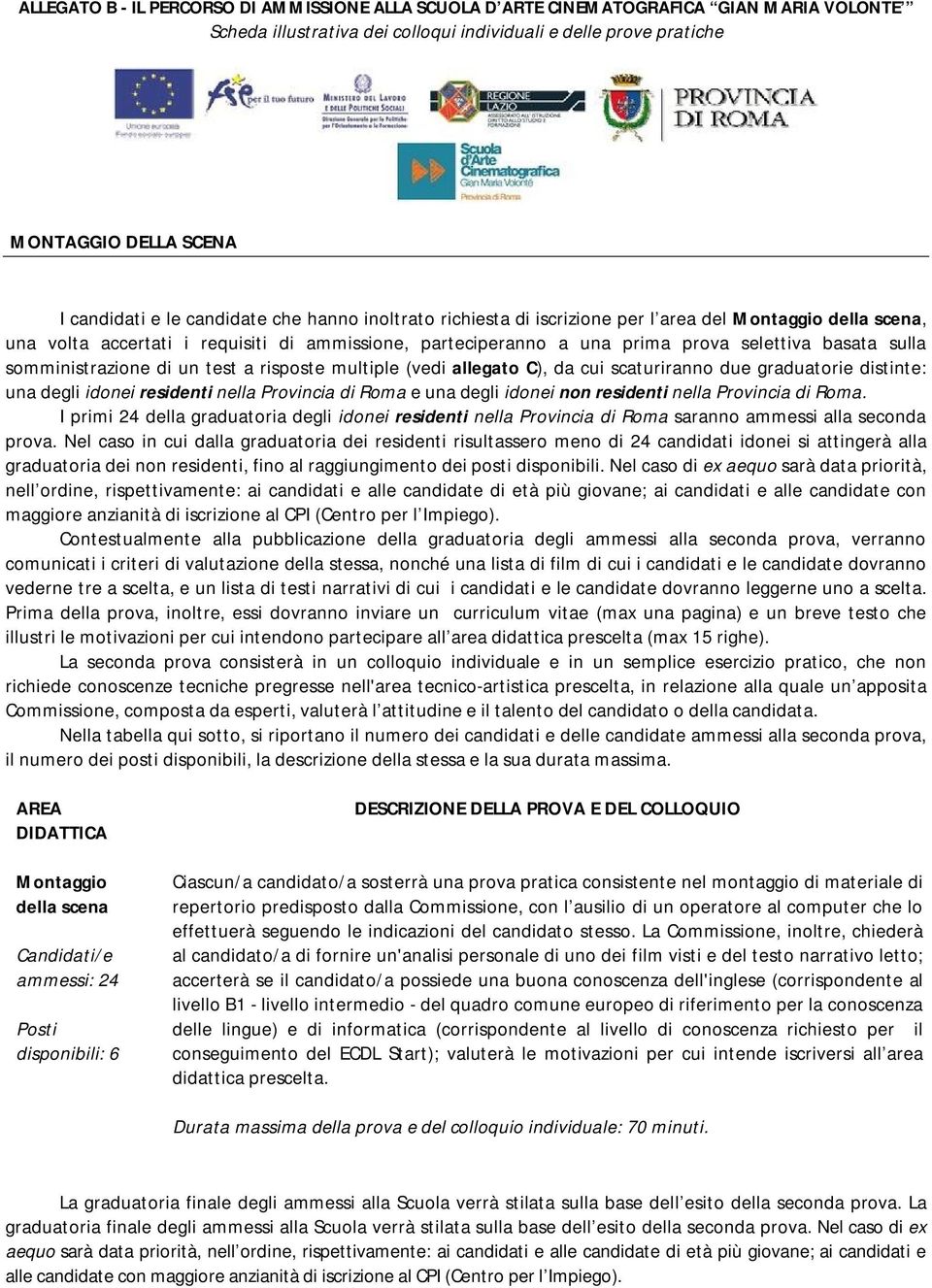 e una degli idonei non residenti nella Provincia di Roma.