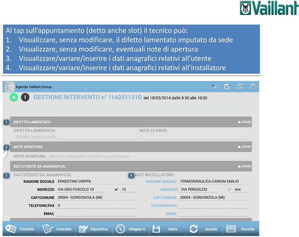 Visualizzare, senza modificare, eventuali note di apertura 3.