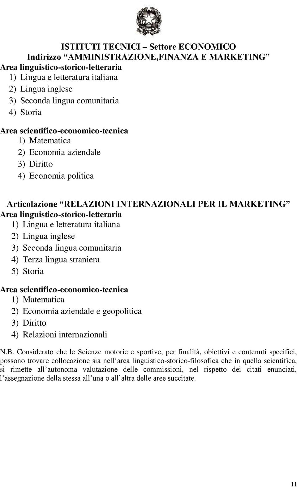 Articolazione RELAZIONI INTERNAZIONALI PER IL MARKETING 3) Seconda lingua comunitaria 4) Terza lingua