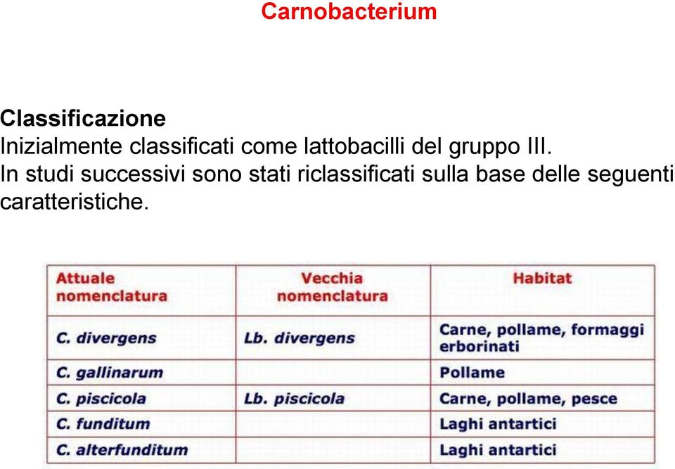 III. In studi successivi sono stati