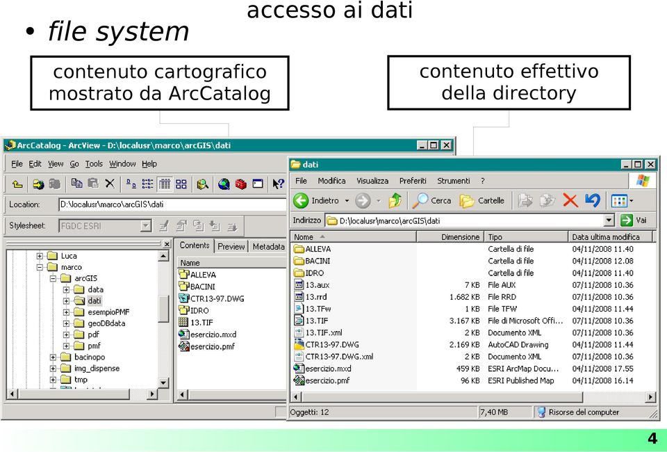 mostrato da ArcCatalog